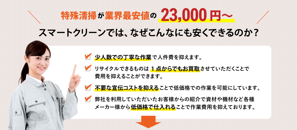 特殊清掃が業界最安値